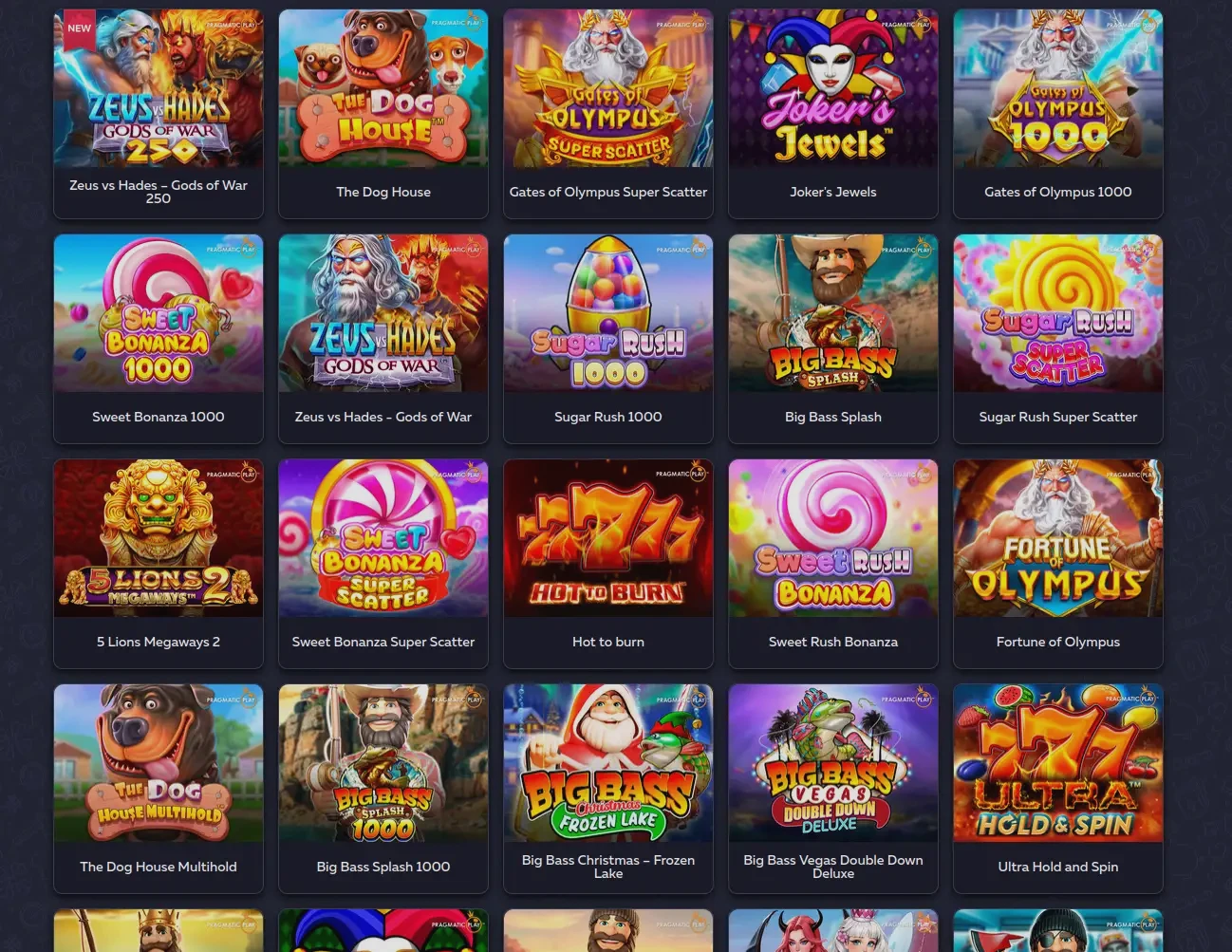 Interfaccia di accesso e giochi disponibili su Betsport24 casino online
